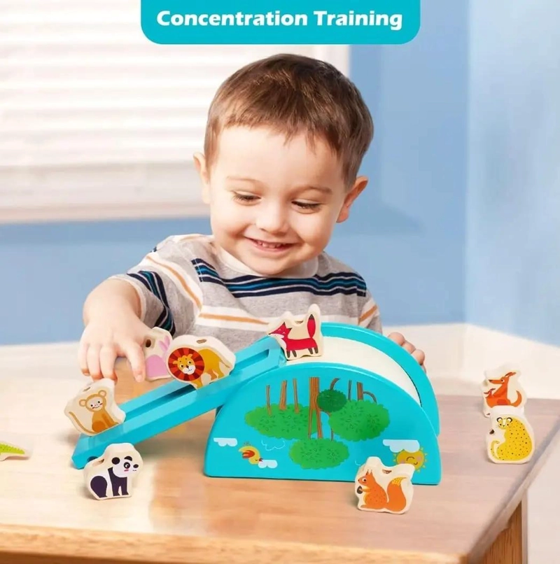 BLOQUE DE EQUILIBRIO DE MADERA PARA NIÑOS CON ANIMALES - 8