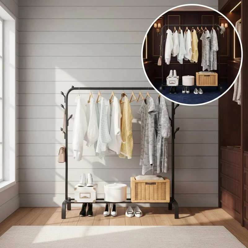 PERCHERO METALICO ORGANIZADOR PARA ROPA Y ACCESORIOS - 7