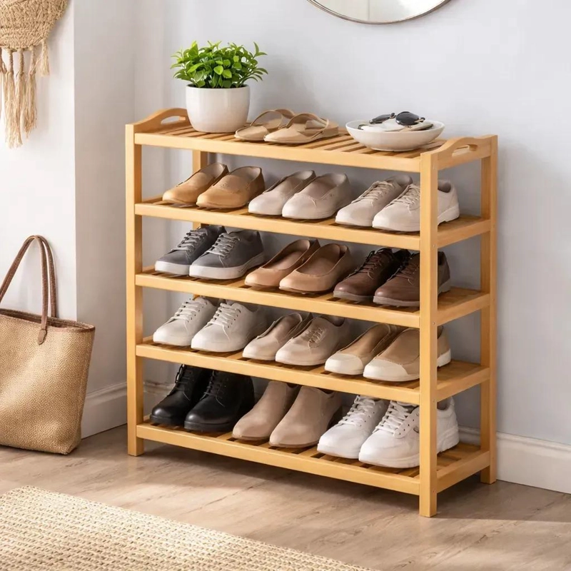 ORGANIZADOR DE ZAPATOS DE BAMBU DE 5 NIVELES PARA CALZADO - 1