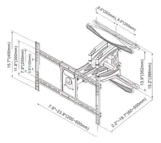 SOPORTE ARTICULADO PARA TV DE 55 A 85 PULGADAS GIRATORIO - 6
