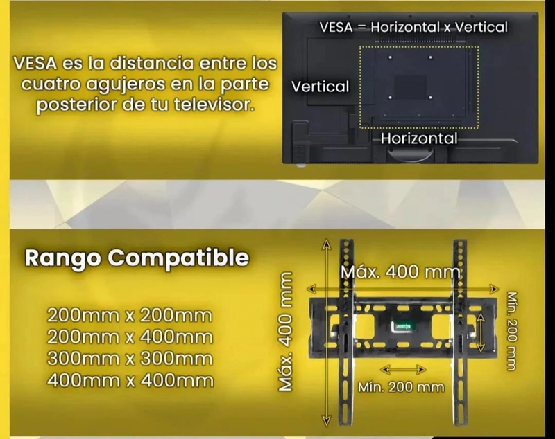 SOPORTE FIJO INCLINADO PARA TV DE 32 A 65 PULGADAS - 5