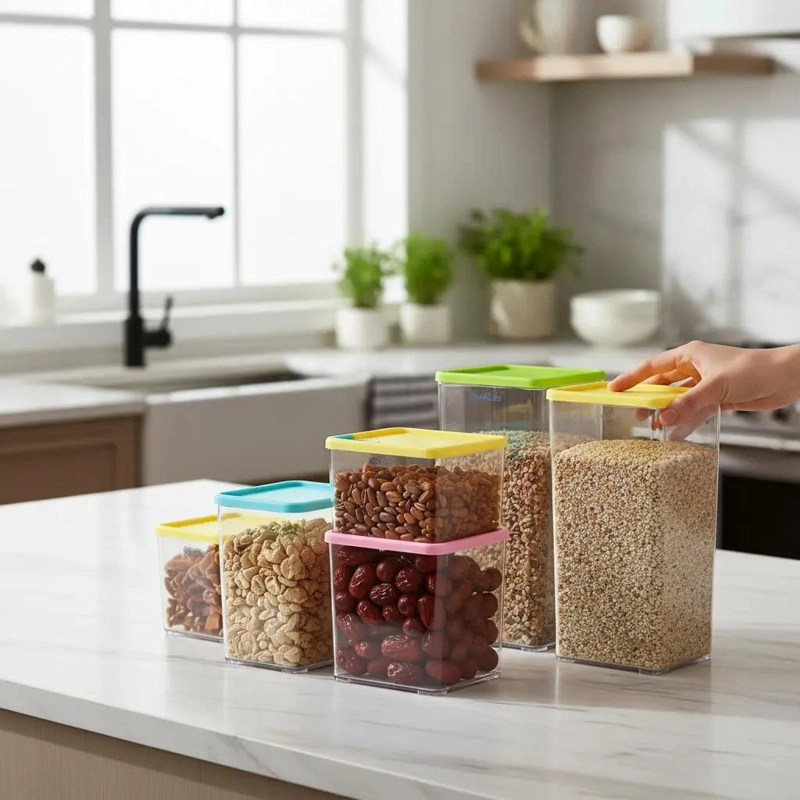 SET DE 6 CONTENEDORES HERME TICOS PARA ALIMENTOS - 1