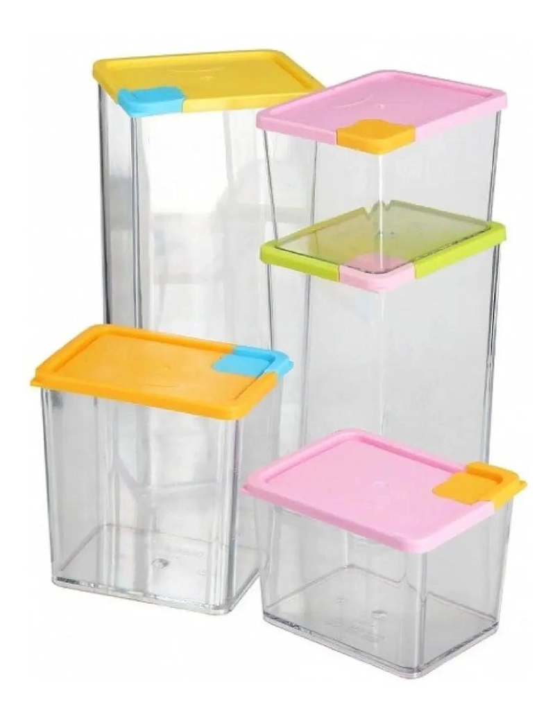 SET DE 6 CONTENEDORES HERME TICOS PARA ALIMENTOS - 4