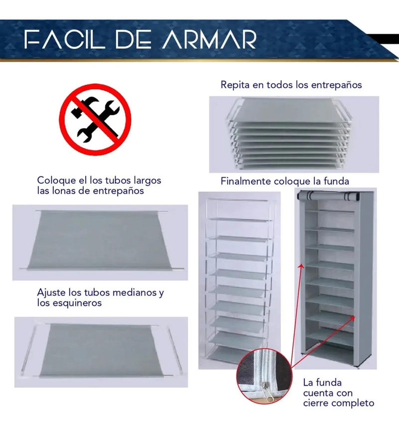 ZAPATERA ORGANIZADOR DE 9 NIVELES PARA 27 PARES DE ZAPATOS - 7