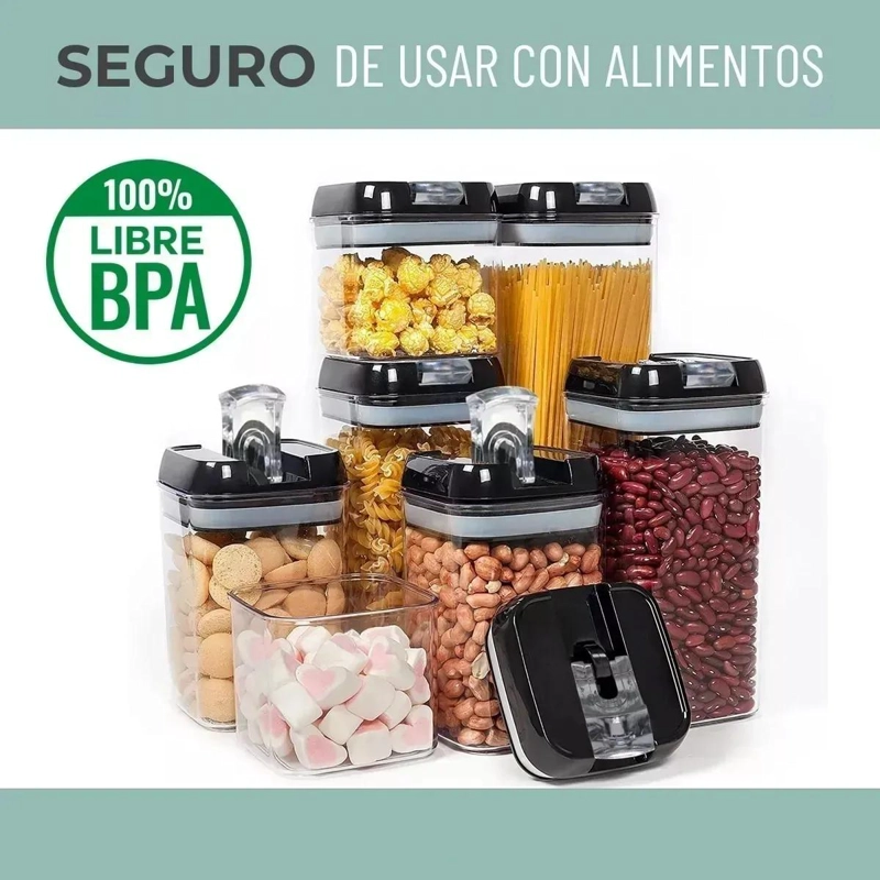 SET DE 7 CONTENEDORES HERME TICOS PARA ALIMENTOS - 2