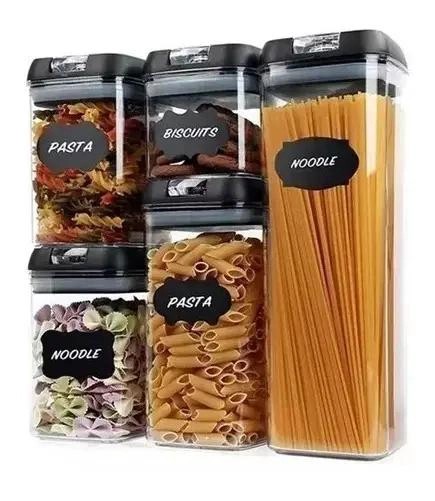 SET DE 5 CONTENEDORES ORGANIZADOR DE ALIMENTOS CON CIERRE HERME TICO - 4