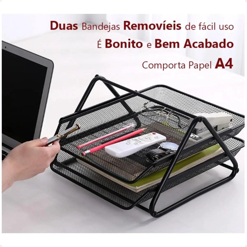 ORGANIZADOR DE ESCRITORIO CON 2 BANDEJAS PARA DOCUMENTOS - 3