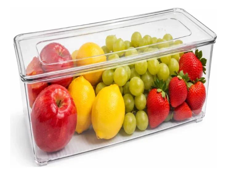 CONTENEDOR ORGANIZADOR TRANSPARENTE PARA REFRIGERADOR CON ASA - 3