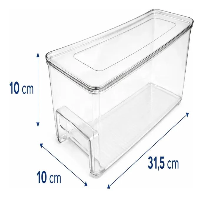CONTENEDOR ORGANIZADOR TRANSPARENTE PARA REFRIGERADOR CON ASA - 9