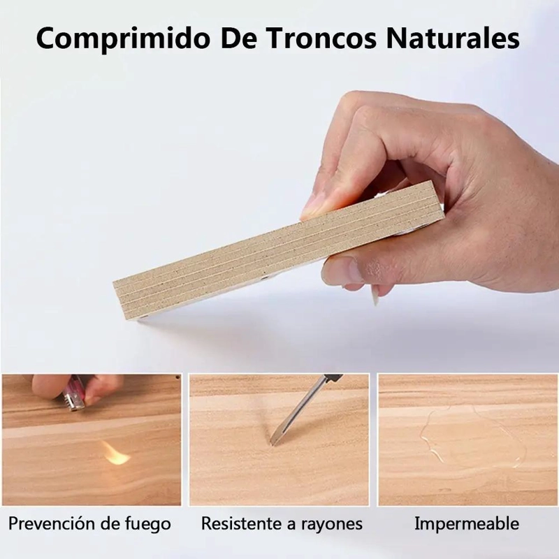 ESTANTE ORGANIZADOR DE MADERA NATURAL PARA ESCRITORIO - 5