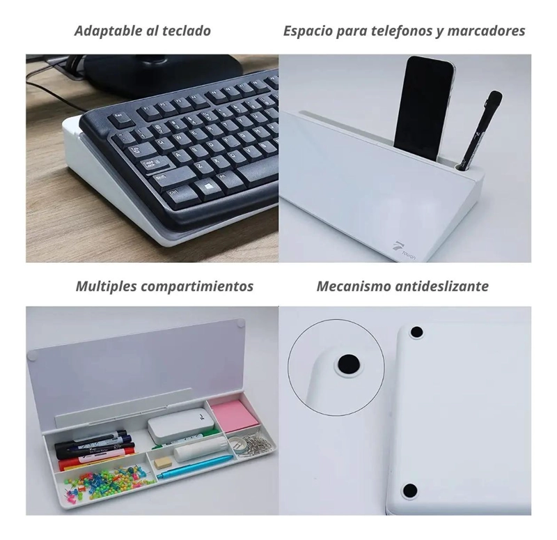 ORGANIZADOR DE ESCRITORIO CON PIZARRA BORRABLE Y CAJON 35X15 CM - 7