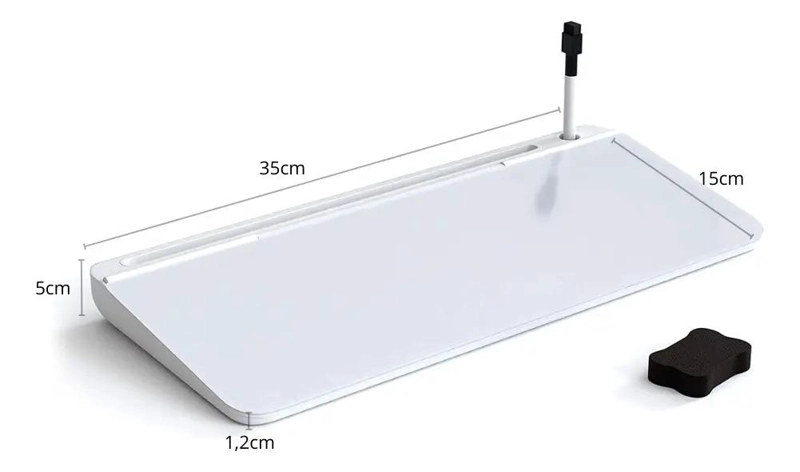 ORGANIZADOR DE ESCRITORIO CON PIZARRA BORRABLE Y CAJON 35X15 CM - 8