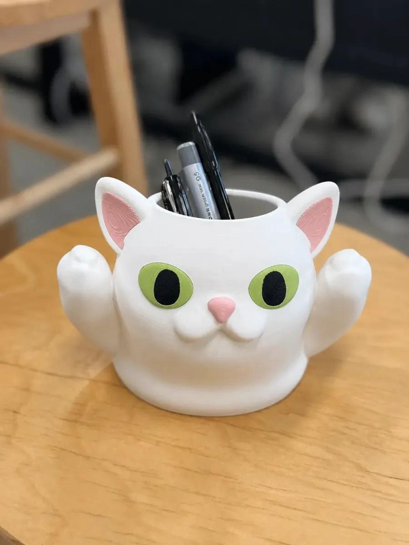 ORGANIZADOR DE ESCRITORIO GATITO 3D PARA LAPICES Y ACCESORIOS - 1