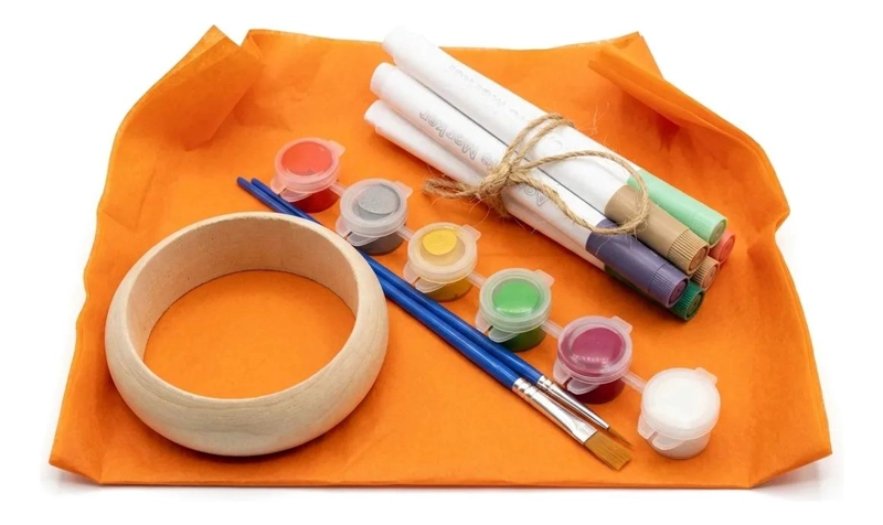 KIT CREATIVO PARA ELABORAR PULSERAS DE MADERA PARA NIÑOS - 2