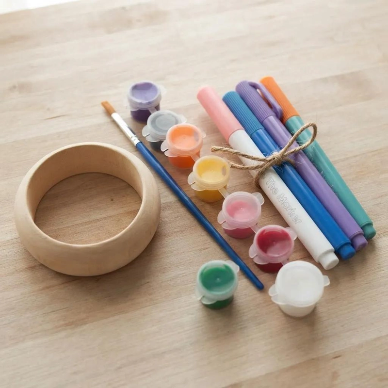 KIT CREATIVO PARA ELABORAR PULSERAS DE MADERA PARA NIÑOS - 3