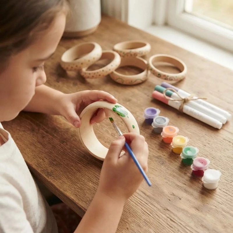 KIT CREATIVO PARA ELABORAR PULSERAS DE MADERA PARA NIÑOS - 4