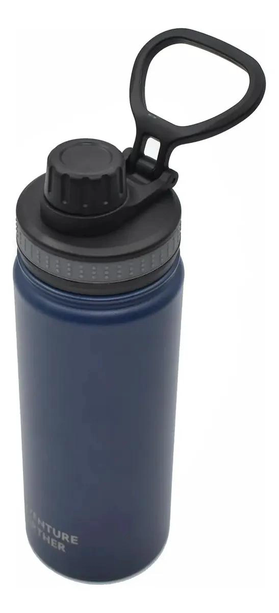 BOTELLA TE RMICA DE ACERO INOXIDABLE 600ML COLOR AZUL MARINO - 2