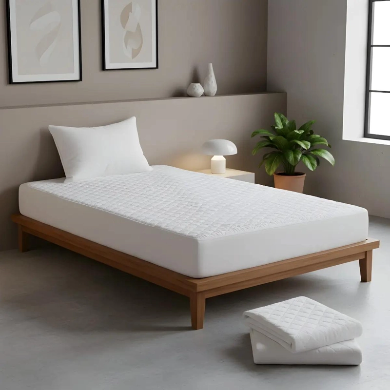 CUBRECOLCHON IMPERMEABLE PARA COLCHON DE 1 PLAZA BLANCO - 1