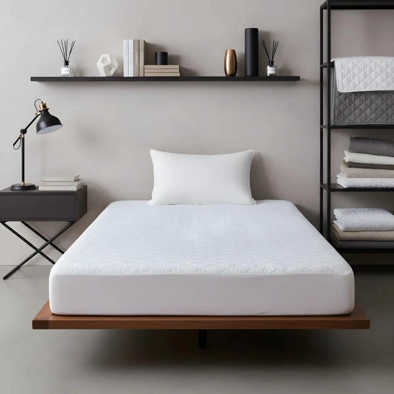 CUBRECOLCHON IMPERMEABLE PARA COLCHON DE 1 PLAZA BLANCO - 3