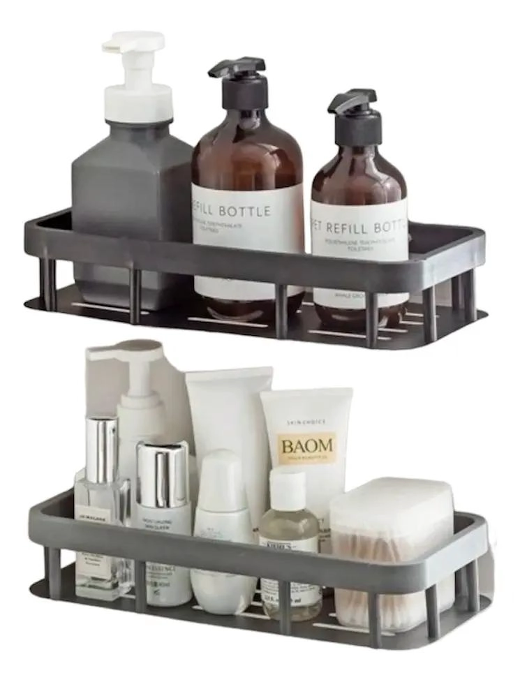 RACK ORGANIZADOR DUCHA ACERO INOXIDABLE CON DOS ESTANTES - 1