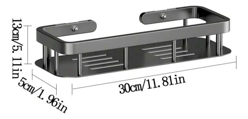 RACK ORGANIZADOR DUCHA ACERO INOXIDABLE CON DOS ESTANTES - 6