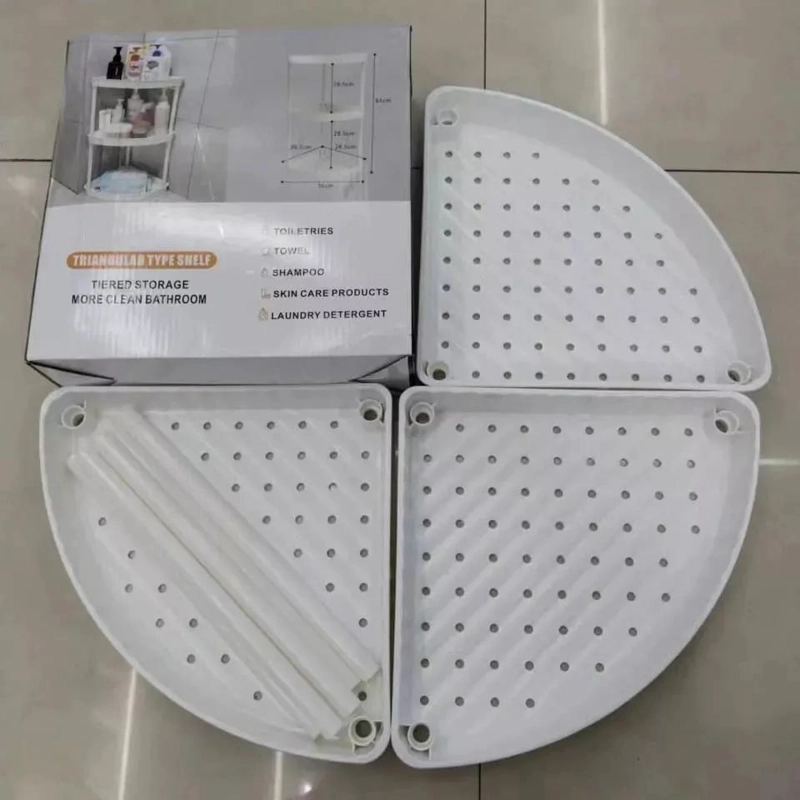 REPISA ESQUINERA PLASTICA BLANCA DE 3 NIVELES PARA BAÑO - 1