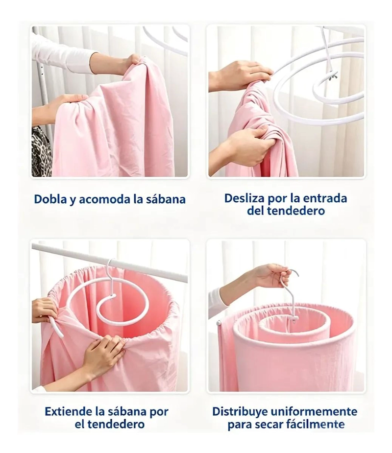COLGADORES ESPIRAL PARA SECADO DE ROPA GRANDE Y AHORRO DE ESPACIO - 8