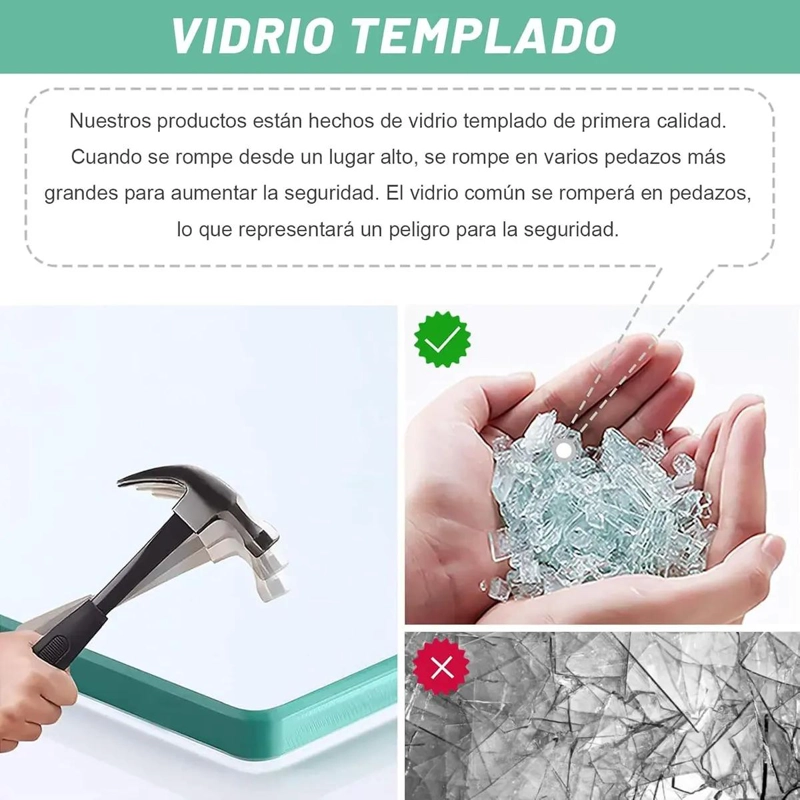 PACK DE 4 ESTANTES ESQUINERO DE VIDRIO PARA BAÑO Y COCINA - 7