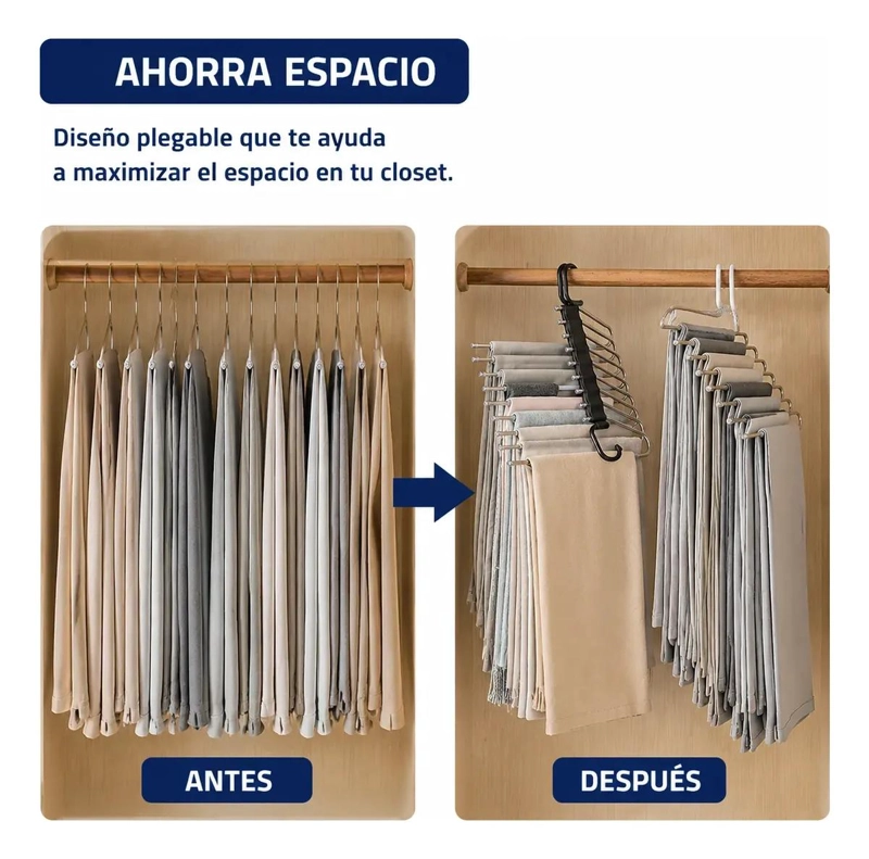 COLGADOR VERTICAL DE ROPA PARA PANTALONES 9 NIVELES - 4