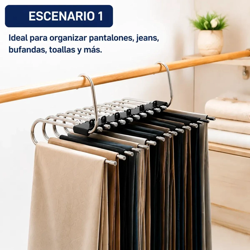 COLGADOR VERTICAL DE ROPA PARA PANTALONES 9 NIVELES - 5