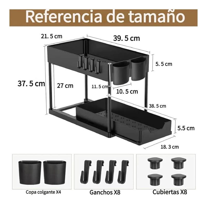 ORGANIZADOR EXTRAIBLE PARA COCINA Y BAÑO CON ACCESORIOS - 2
