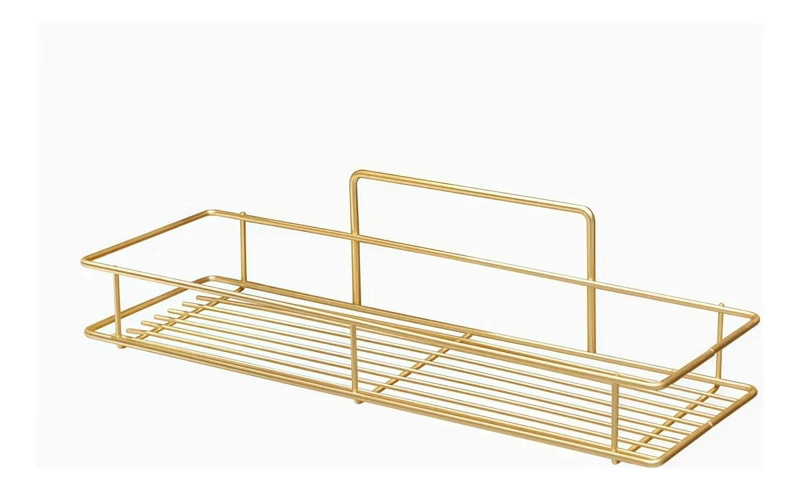 ORGANIZADOR DE BAÑO ADHESIVO DORADO SET DE 2 TAMAÑOS - 9