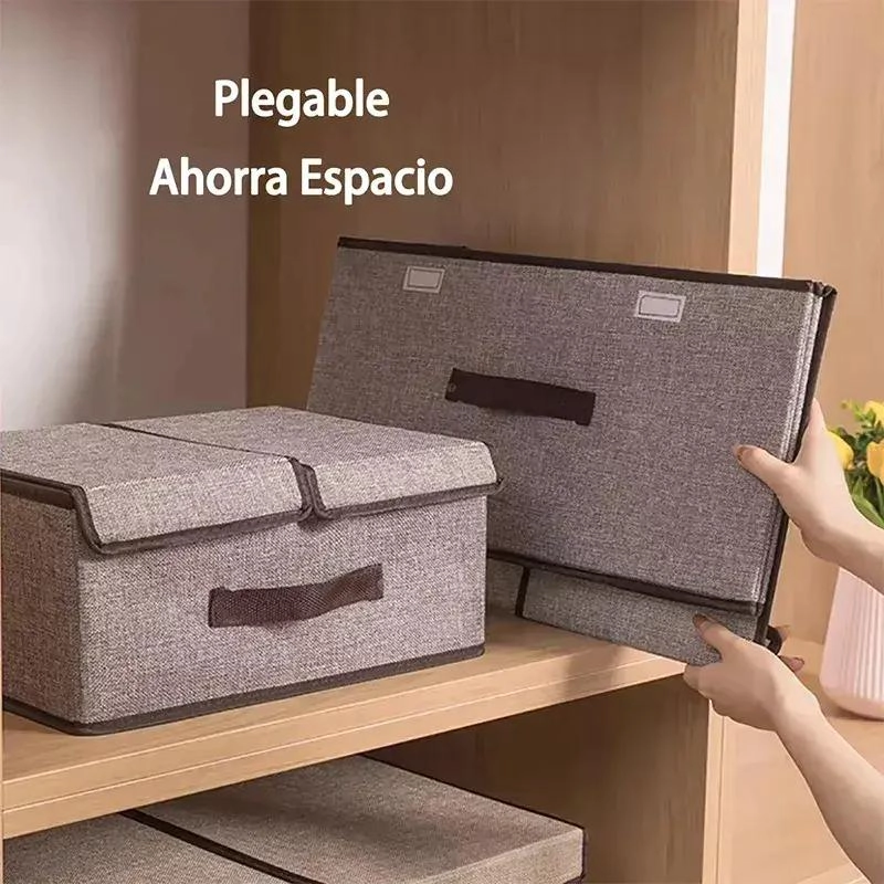 CAJA ORGANIZADORA RECTANGULAR PARA ROPA Y JUGUETES EN GRIS - 2