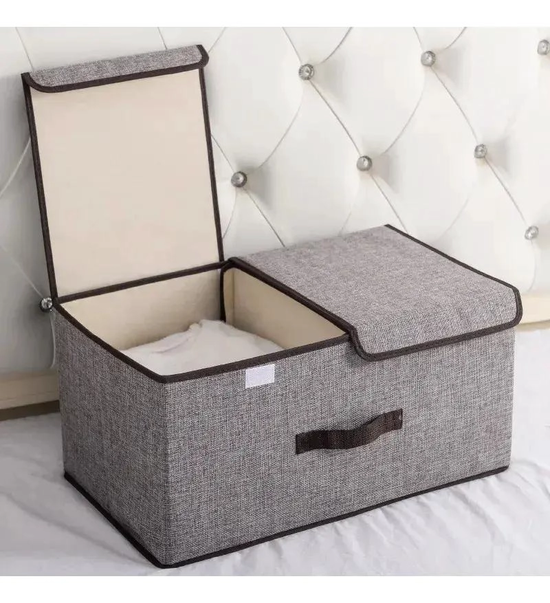 CAJA ORGANIZADORA RECTANGULAR PARA ROPA Y JUGUETES EN GRIS - 3