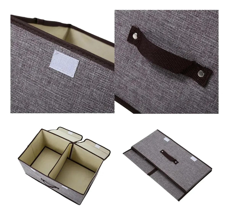 CAJA ORGANIZADORA RECTANGULAR PARA ROPA Y JUGUETES EN GRIS - 5