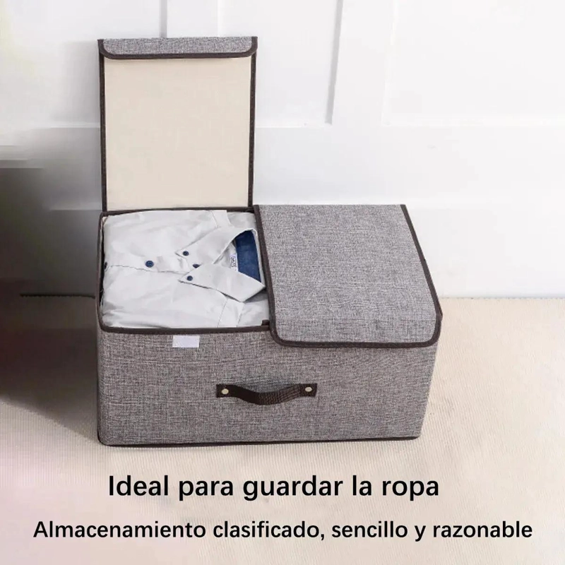 CAJA ORGANIZADORA RECTANGULAR PARA ROPA Y JUGUETES EN GRIS - 7
