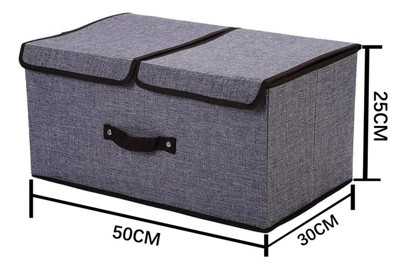 CAJA ORGANIZADORA RECTANGULAR PARA ROPA Y JUGUETES EN GRIS - 8