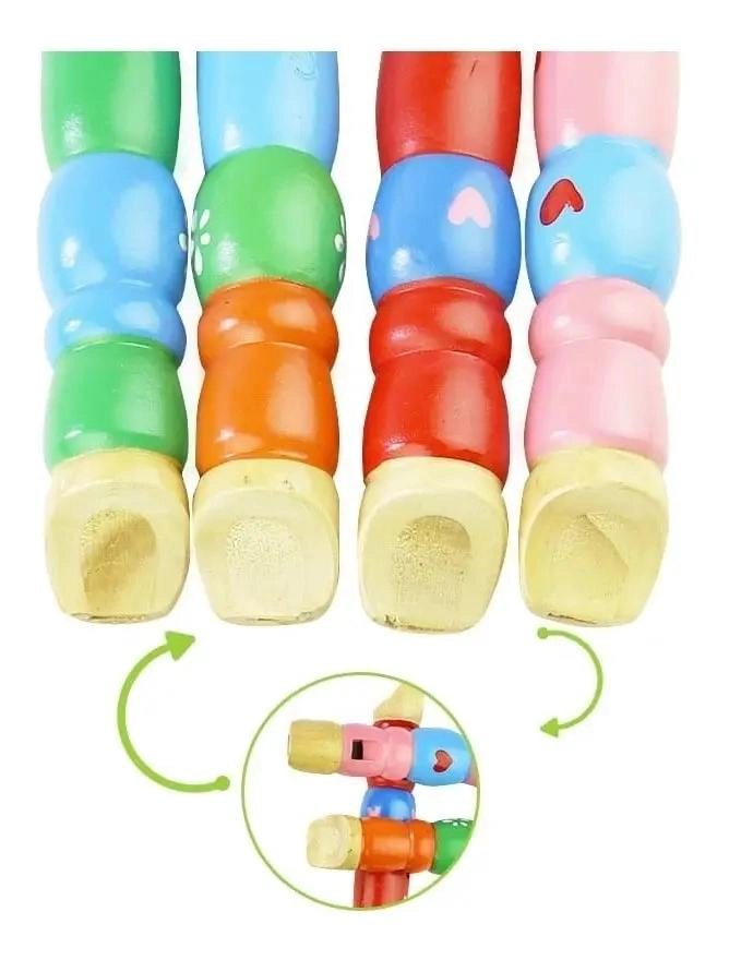 PACK DE 6 SONAJEROS DE MADERA PARA BEBE S ESTIMULACION TEMPRANA - 8