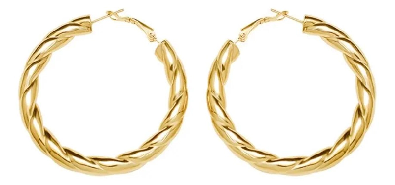 AROS ENROSCADOS BAÑADOS EN ORO 18K PARA MUJER - 1