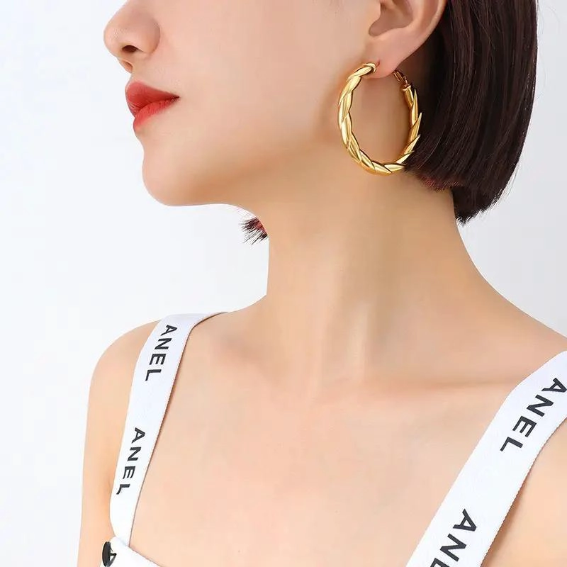 AROS ENROSCADOS BAÑADOS EN ORO 18K PARA MUJER - 4