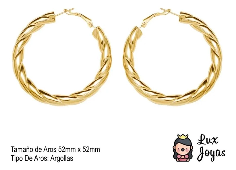 AROS ENROSCADOS BAÑADOS EN ORO 18K PARA MUJER - 5