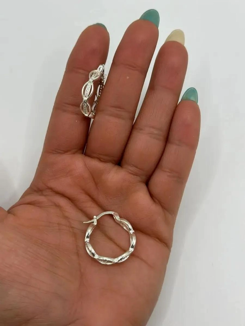 AROS DE PLATA ITALIANA 925 CON MICRO CIRCONES ELEGANTES - 4