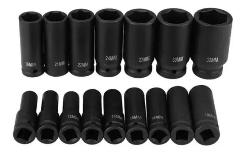 KIT DE DADOS DE IMPACTO DE 16 PIEZAS DE 10 A 32 MM - 5