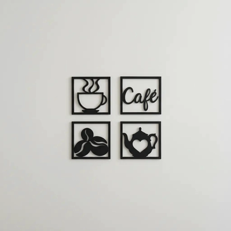 CUADROS DECORATIVOS DE MADERA PARA COCINA 30X30 CM - 4