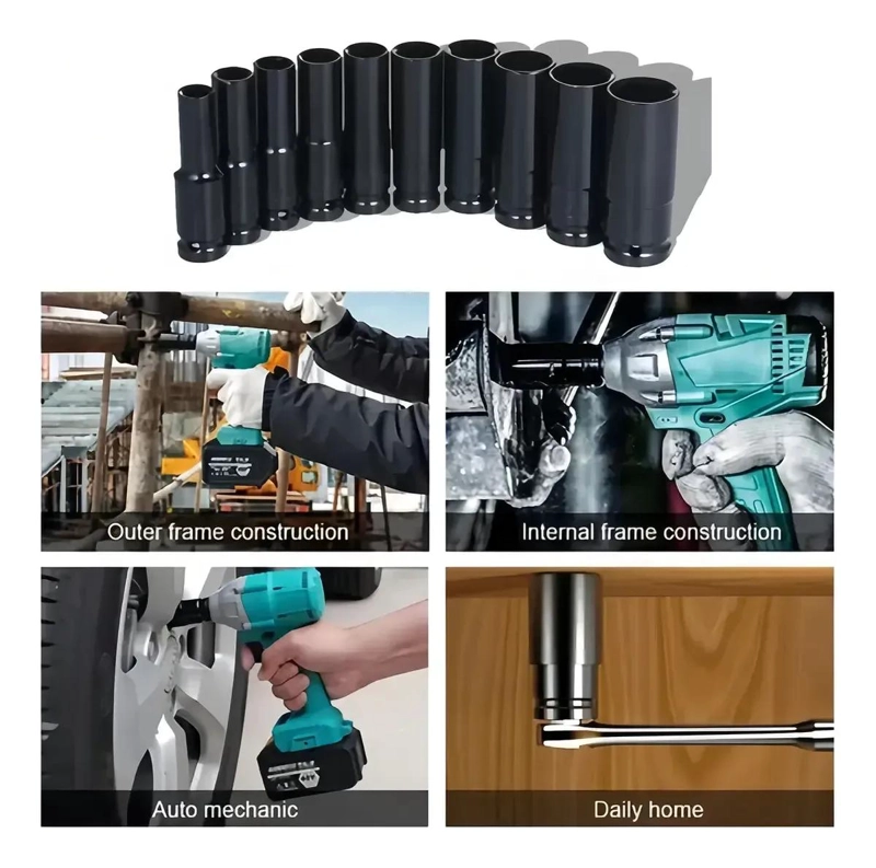 SET DE 10 DADOS DE IMPACTO 1/2 ACERO AL CARBON - 4