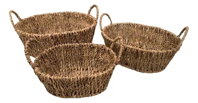 SET DE 3 CANASTOS ORGANIZADORES DE FIBRAS NATURALES - 2