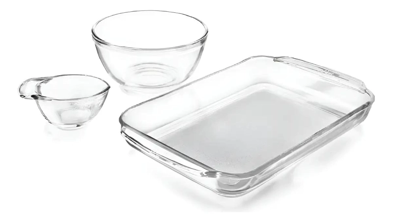 SET DE VIDRIO 3 PIEZAS PARA POSTRES Y COCINA - 1