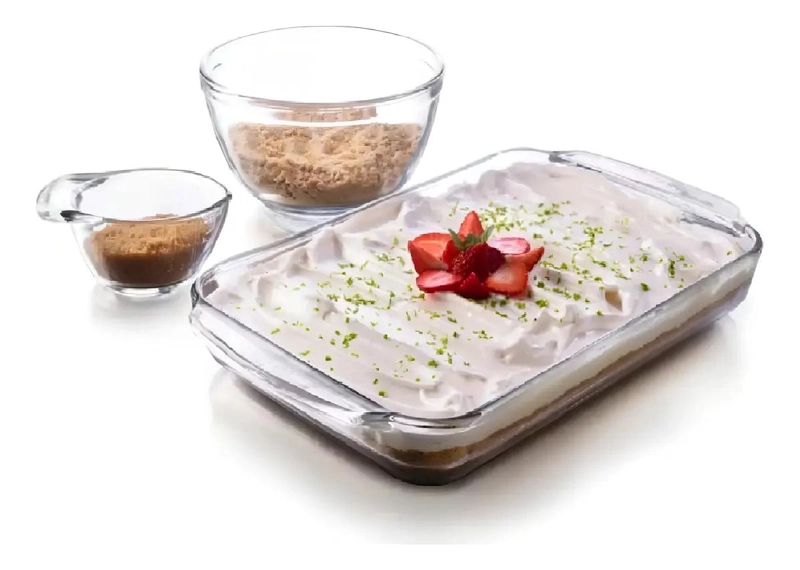 SET DE VIDRIO 3 PIEZAS PARA POSTRES Y COCINA - 2