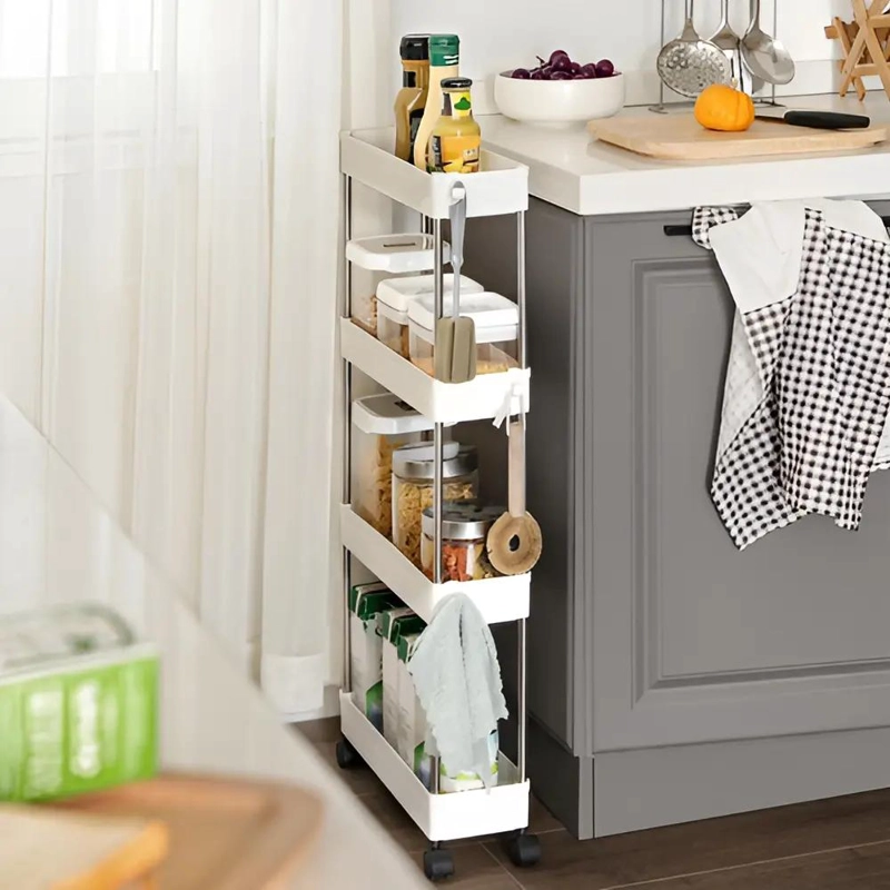 CARRITO ORGANIZADOR 4 NIVELES DELGADO PARA COCINA Y BAÑO - 3