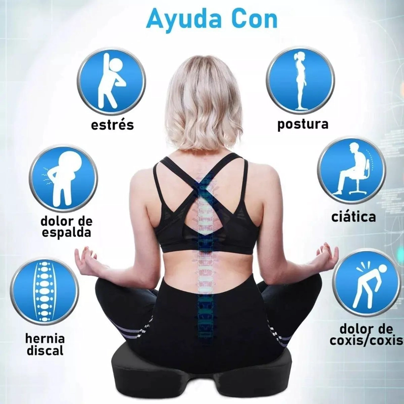 COJIN DE ASIENTO Y ALMOHADA LUMBAR ERGONOMICA PARA SILLAS - 8